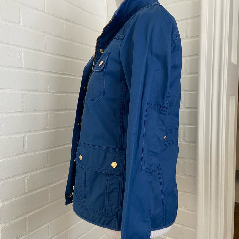 Women's Casual J. Crew Size M Cobalt Blue Jacket With Gold Accents - Picture 3 of 12